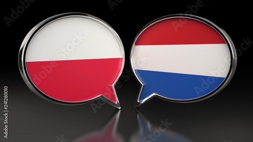 Poland and Netherlands flags with Speech Bubbles. 3D illustration Free Download Poland and Netherlands flags with Speech Bubbles. 3D illustration - GFXLoad