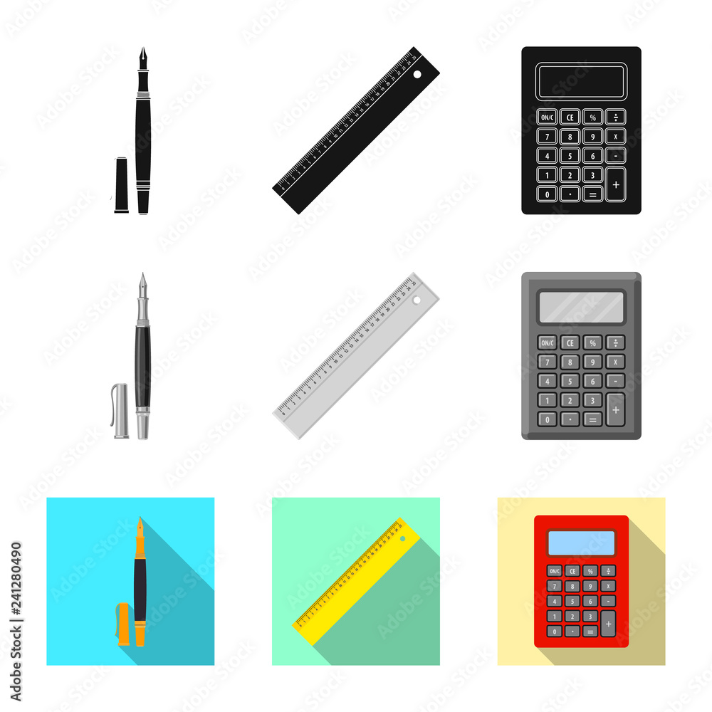 Vector design of office and supply logo. Set of office and school vector icon for stock. Vector design of office and supply logo. Set of office and school vector icon for stock.