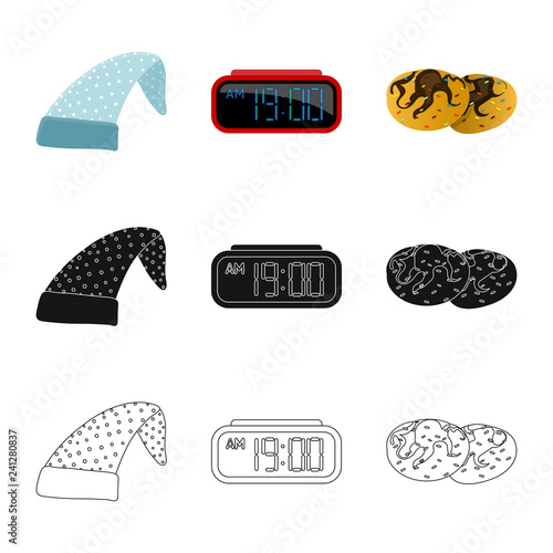 Vector design of dreams and night logo. Set of dreams and bedroom stock symbol for web.