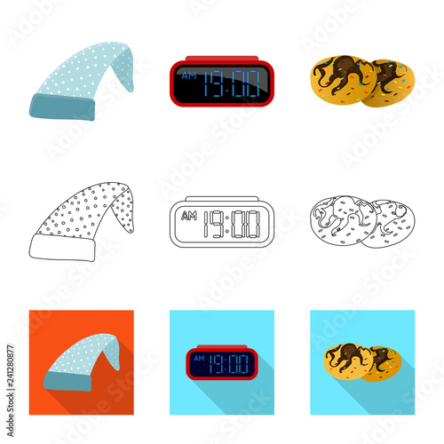 Isolated object of dreams and night icon. Set of dreams and bedroom stock symbol for web.