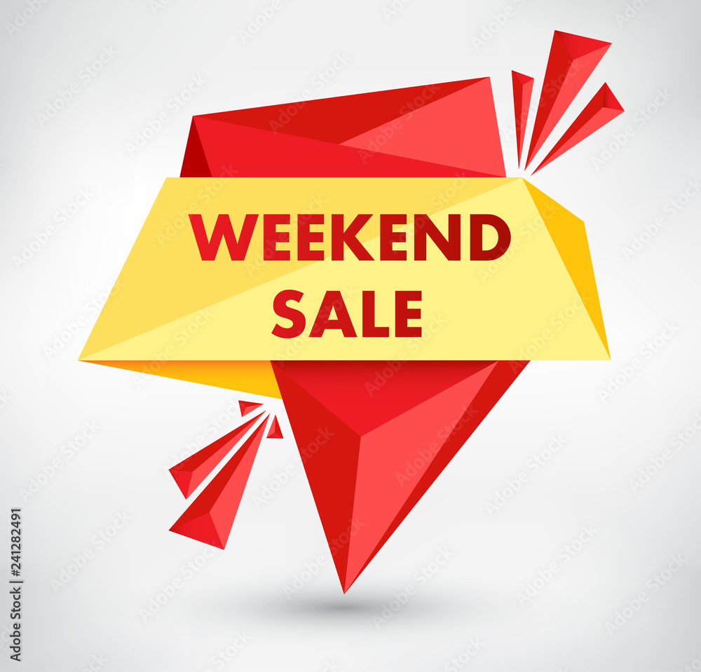Weekend sale vector banner Weekend sale vector banner