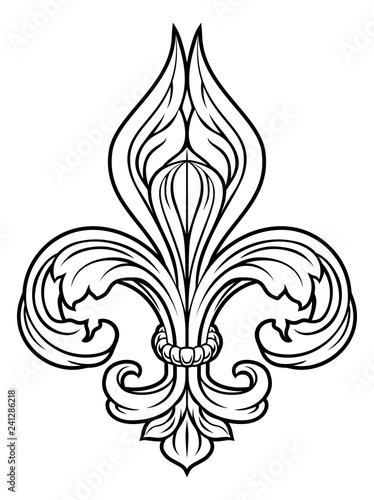 A Fleur De Lis heraldic coat of arms graphic design element