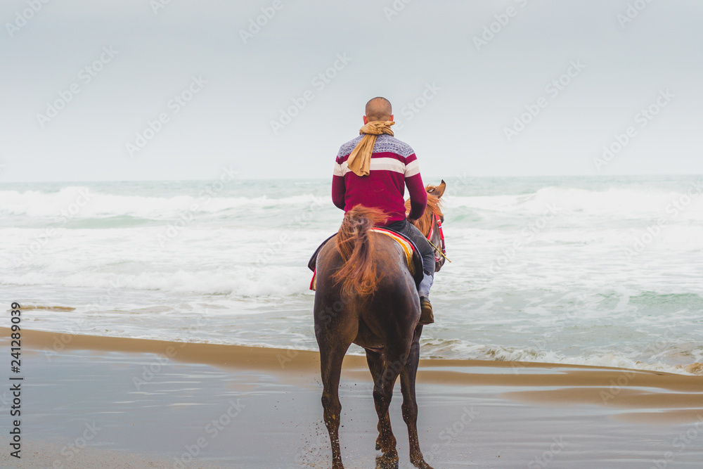 The incredible seascaping view of beach with blue sea in morocco in summer The incredible seascaping view of beach with blue sea in morocco in summer