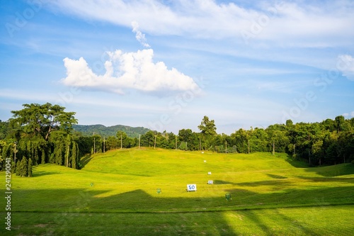 driving range for practice at golf court