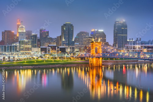 Cincinnati  Ohio  USA skyline on the river