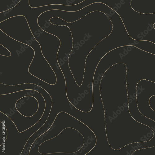 Topographic map lines. Admirable topography map. Seamless design. Creative tileable isolines pattern, vector illustration.
