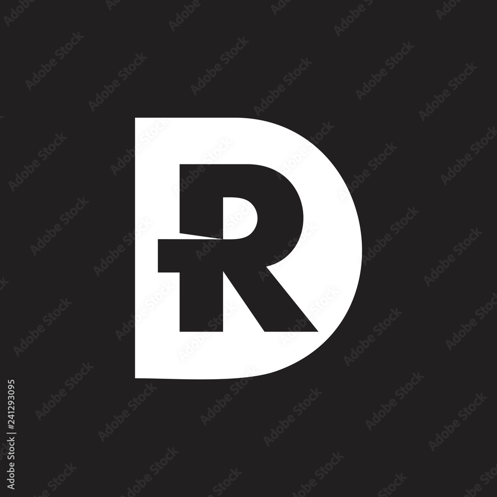 letters dr simple geometric negative space logo letters dr simple geometric negative space logo