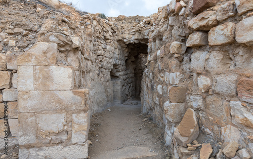 Wallpaper Mural Interior courtyard in the medieval fortress Ash Shubak, standing on a hill near Al Jaya city in Jordan Torontodigital.ca