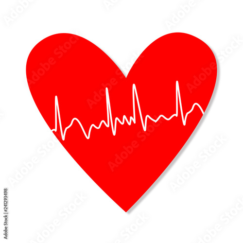 EKG Heart Symbol - health care and cardiology concept