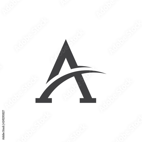 letter a swoosh movement design logo vector