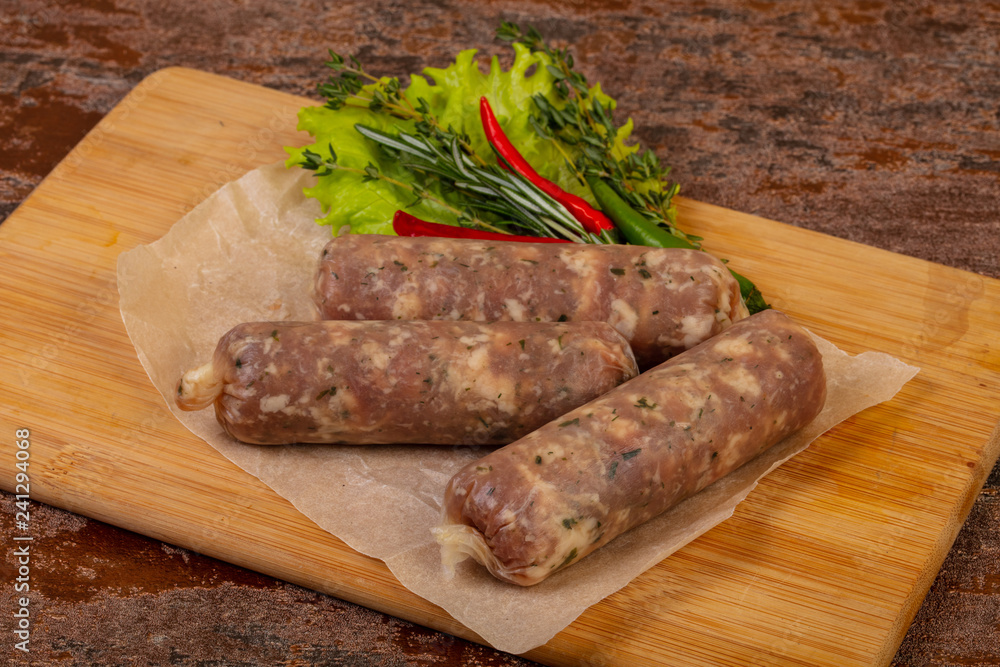 Pork sausages for grill