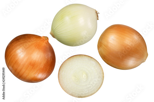 Brown onion whole and halved  top
