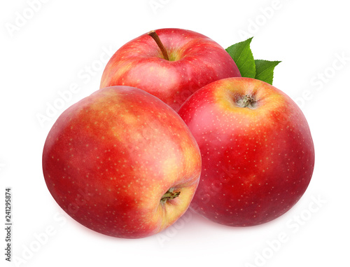  red apples isolated on white background.