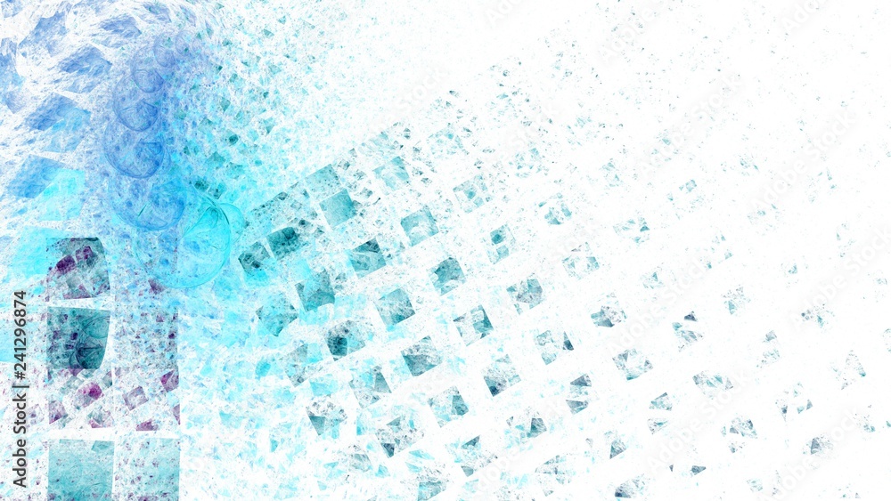 Fraktal - Viele kleine hellblaue Quadrate Fraktal - Viele kleine hellblaue Quadrate