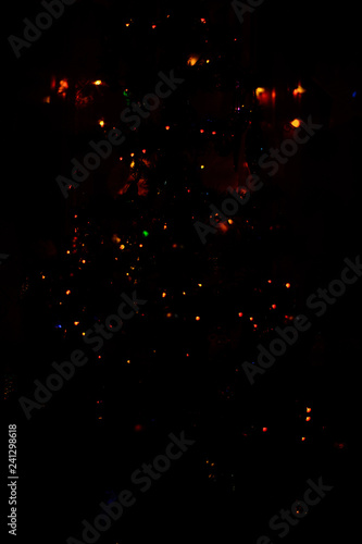 Unfocused Christmas lights lights Bokee Christmas tree background