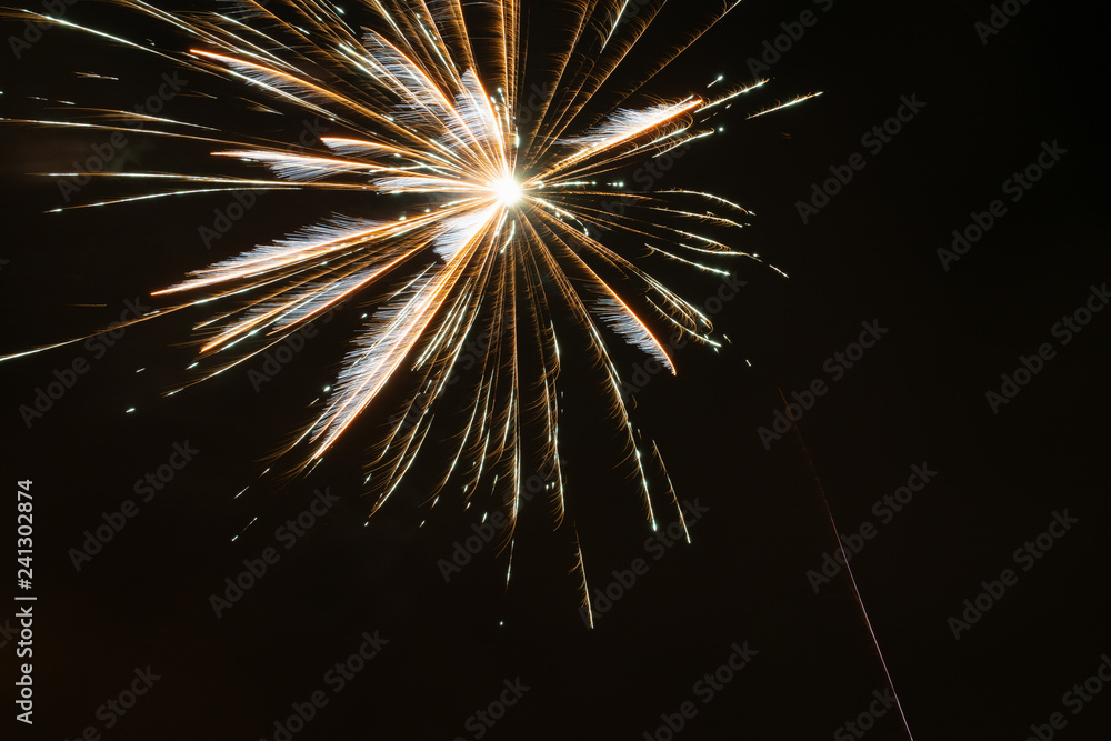 Amazing and beautiful fireworks on dark background Amazing and beautiful fireworks on dark background