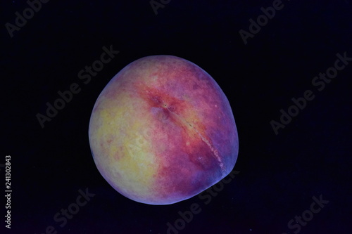 peach on a black background, photo