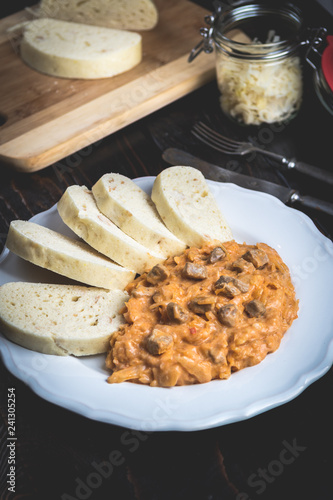 Hungarian goulash with sauerkraut photo