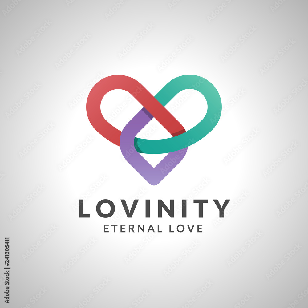Lovinity - Infinity Love Logo Vector Image with infinity line concept Lovinity - Infinity Love Logo Vector Image with infinity line concept