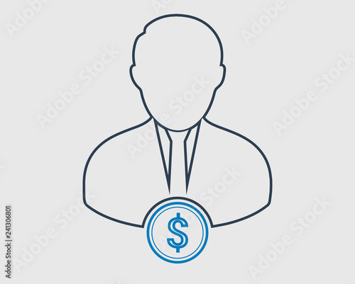 Financial Manager line Icon on gray background