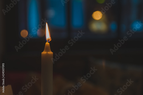 candle light close up. copy space