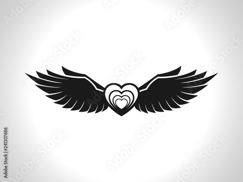 Flying Heart Vector Image icon and symbol