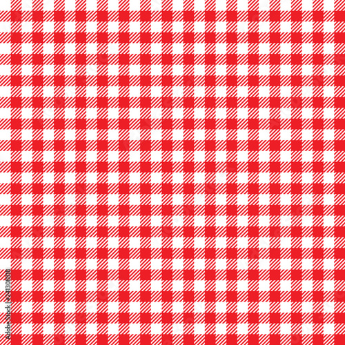 Fényképezés Tablecloth for classic red checkered kitchen or picnic table,seamless,pattern
