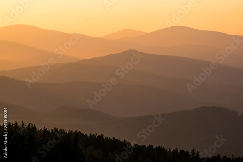 Sunset above the hills
