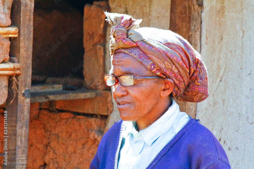 Elderly Malagasy woman portrait