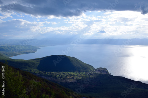 Ohrid Lake, top view. Pogradec, Albania - Macedonia border.