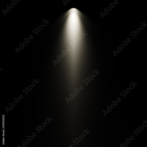 Isolated spotlight effect on black background. Clean photographer studio. Light from the top clipart.