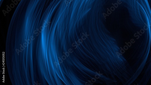 Stahlblaue Rauchfasern auf schwarzem Hintergrund photo