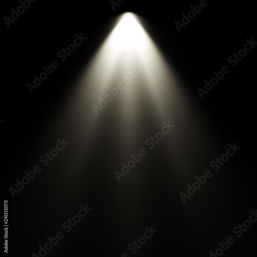 Isolated spotlight effect on black background. Clean photographer studio. Light from the top clipart.