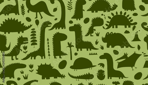 Funny dinosaurs. Seamless pattern for your design