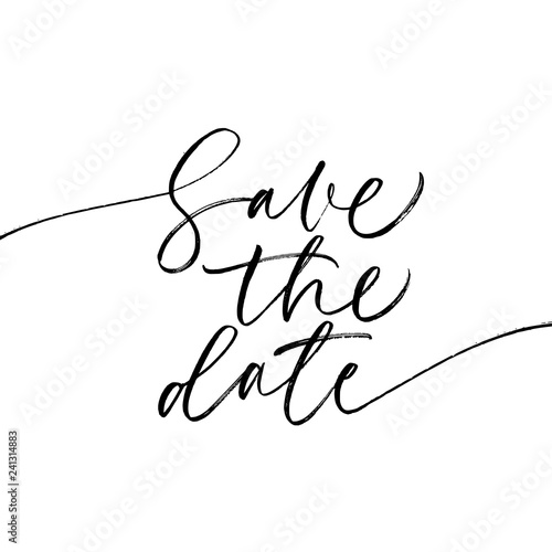 Save the date phrase. Hand drawn wedding vector calligraphy.