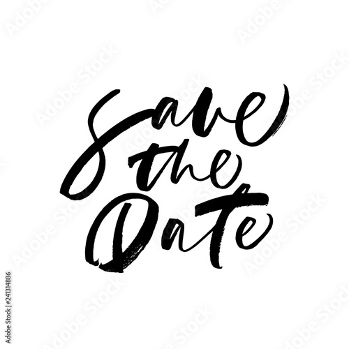 Save the date phrase. Hand drawn wedding vector calligraphy.
