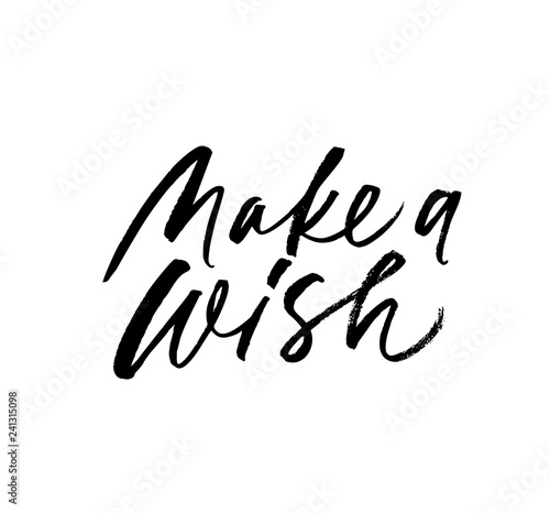Make a wish phrase. Hand drawn brush style modern calligraphy. Vector ink illustration.