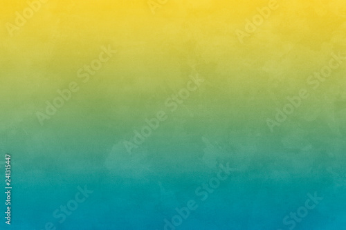 Colorful watercolor ombre leaks and splashes texture on white watercolor paper background. Natural organic shapes and design.