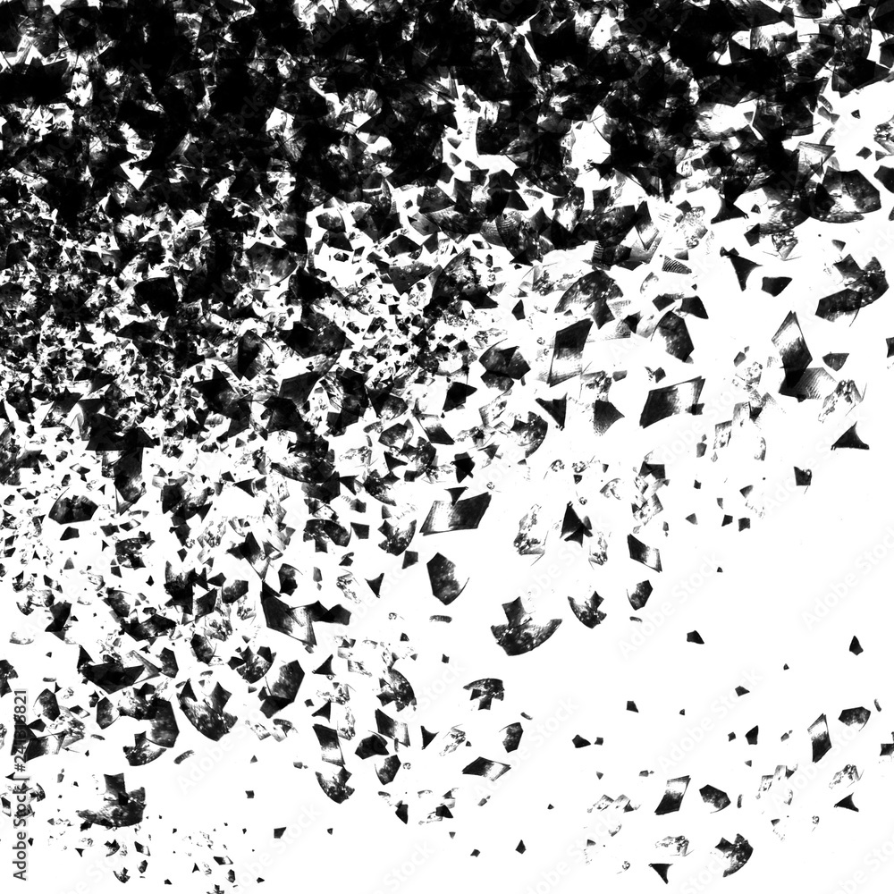 Isolated artistic ink paint splatter textures and decorative elements on white paper background. Chaotic isentegration effect. Isolated artistic ink paint splatter textures and decorative elements on white paper background. Chaotic isentegration effect.