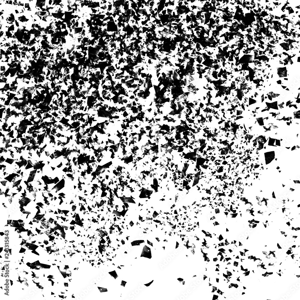 Isolated artistic ink paint splatter textures and decorative elements on white paper background. Chaotic isentegration effect. Isolated artistic ink paint splatter textures and decorative elements on white paper background. Chaotic isentegration effect.