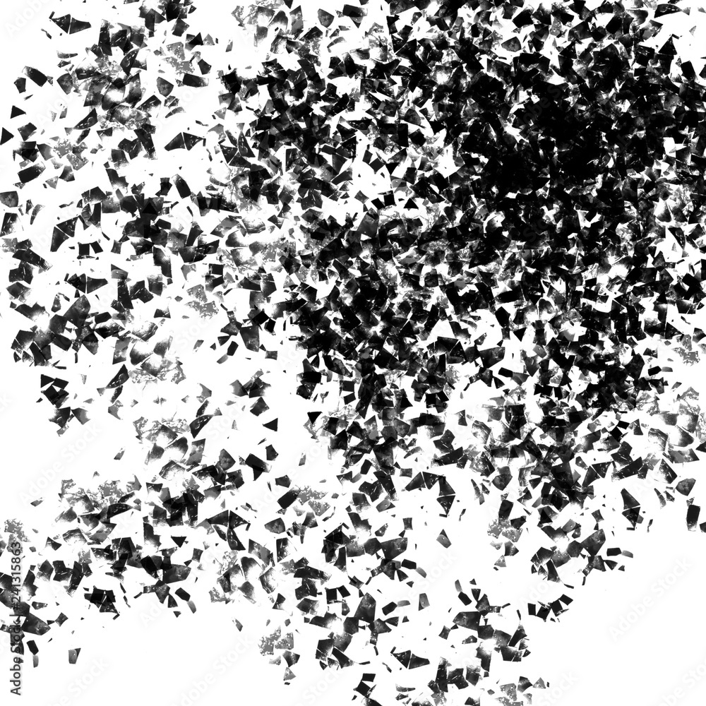 Isolated artistic ink paint splatter textures and decorative elements on white paper background. Chaotic isentegration effect. Isolated artistic ink paint splatter textures and decorative elements on white paper background. Chaotic isentegration effect.