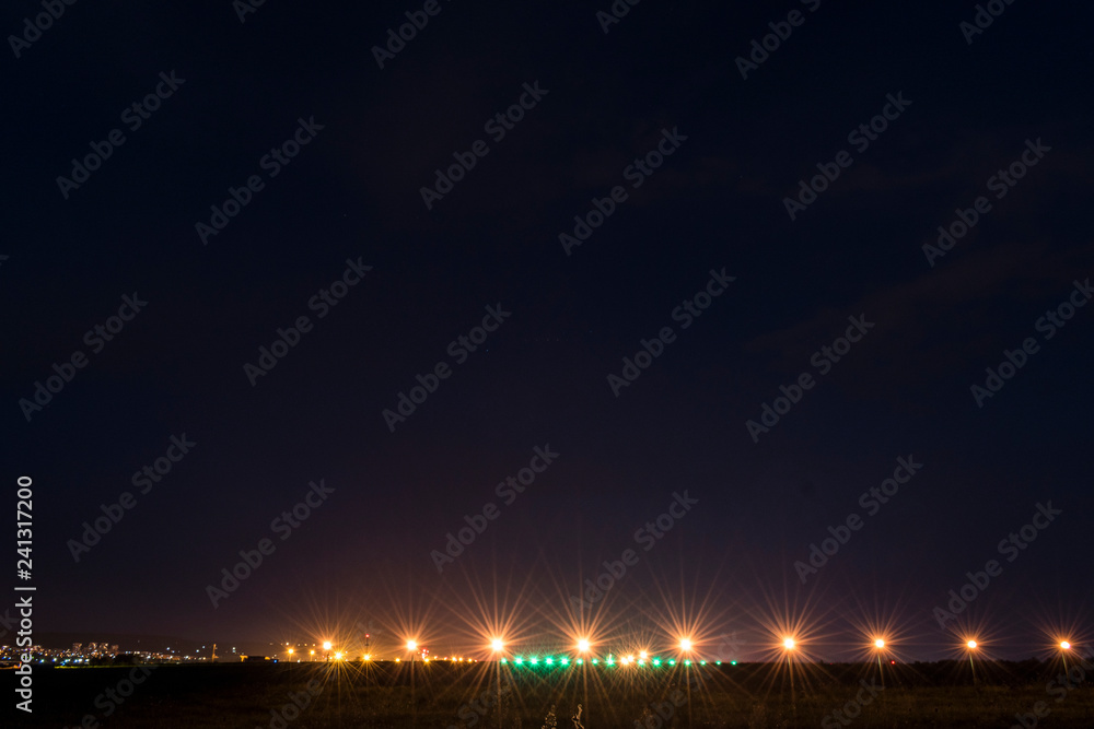 Lights from the airport at late night.