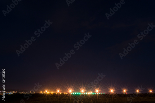 Lights from the airport at late night.