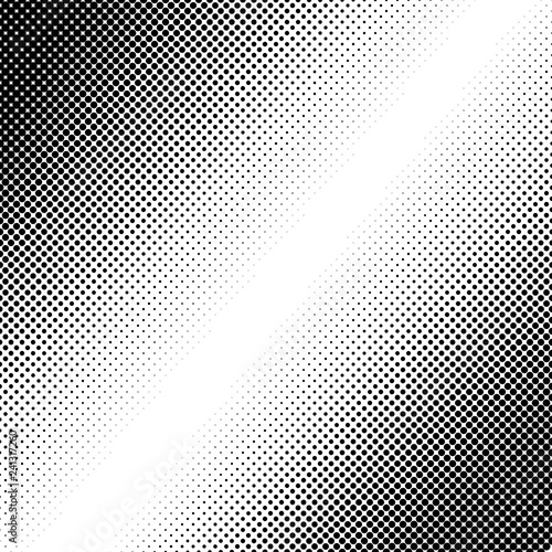 Isolated abstract halftone shapes. Retro black and white background. Grunge texture.