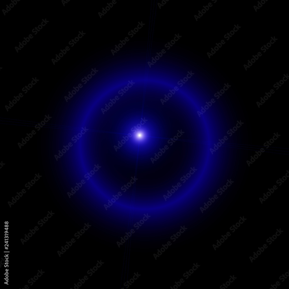 Isolated realistic lens flare visual effect on black night background. Space star. Isolated realistic lens flare visual effect on black night background. Space star.