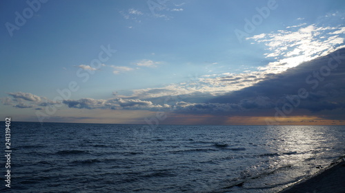 Fototapeta Naklejka Na Ścianę i Meble -  the black sea blue coast sunset