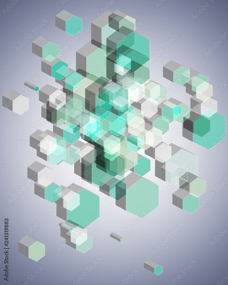 3D Hexagon Background, Geometric and Honeycomb shape 3D Hexagon Background, Geometric and Honeycomb shape