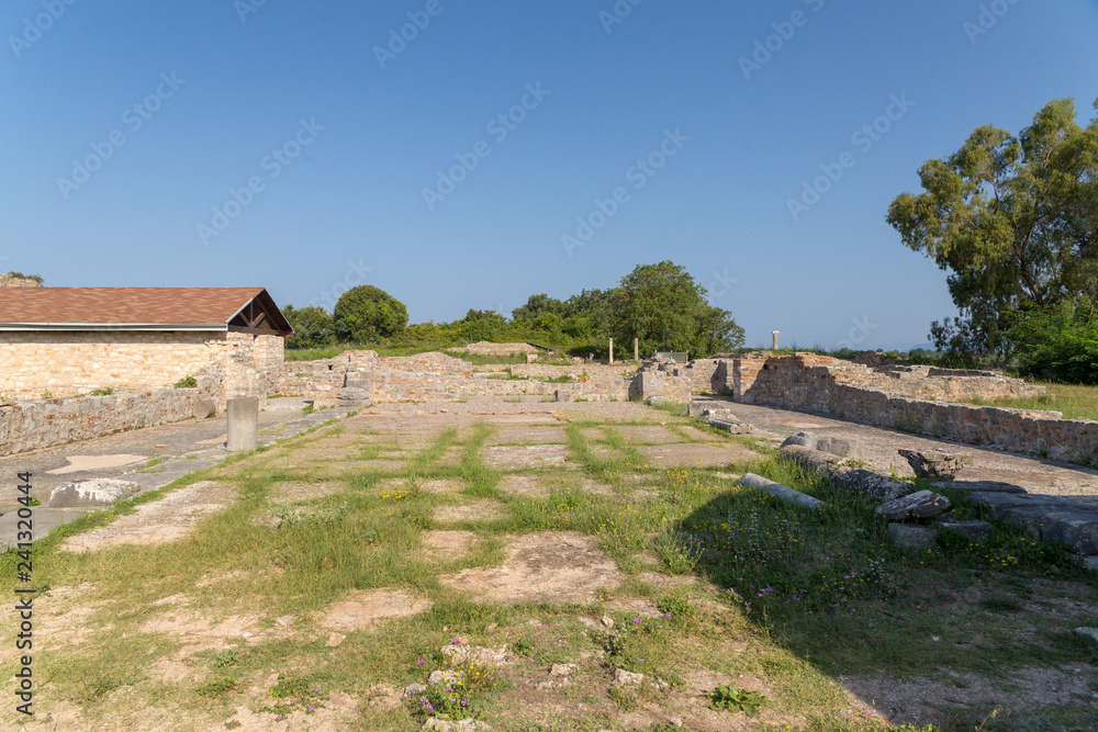 ancient Nikopolis in preveza greece paleochristian church in the castle of Nikolopils culumns mosaics