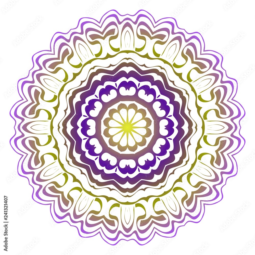 Beautiful round flower mandala. Vector illustration. Abstract Beautiful round flower mandala. Vector illustration. Abstract