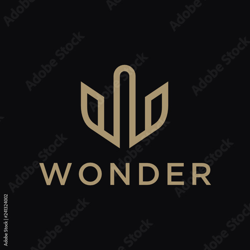 W Logo.W Letter Design Vector Illustration Modern Monogram Icon. 